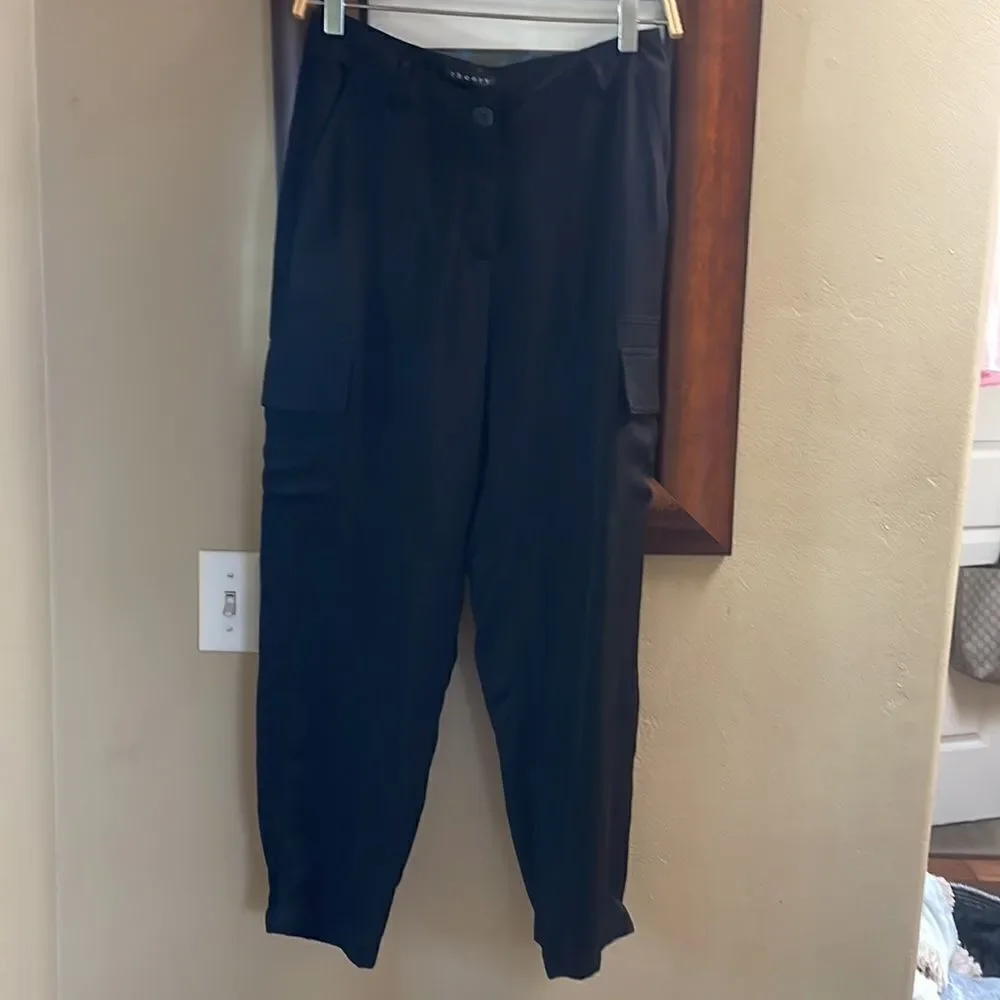 Theory Silk Cargo Joggers Trousers Small